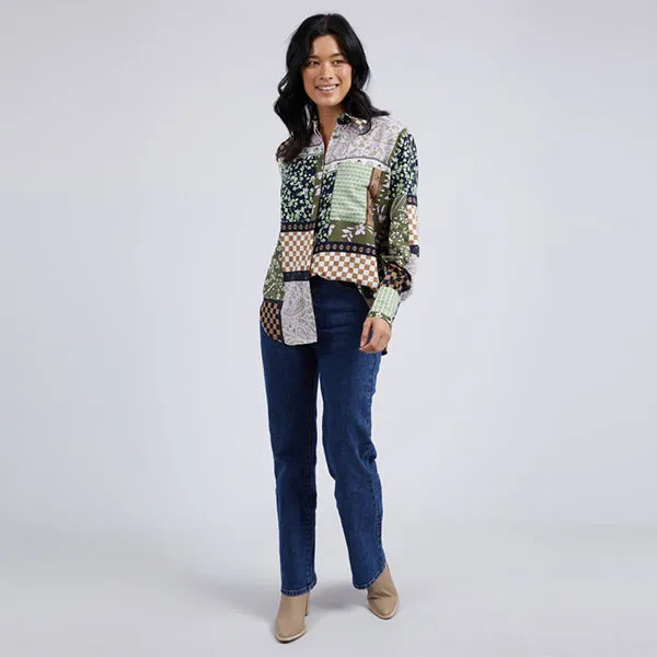 Vetiver Patchwork Shirt - Patchwork Print