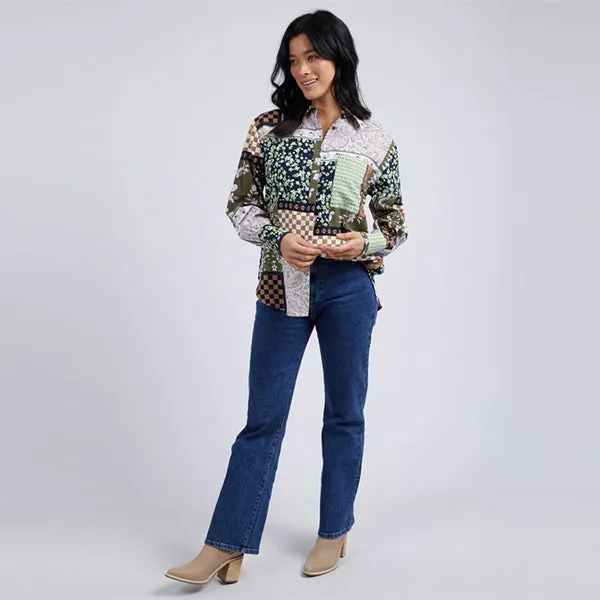 Vetiver Patchwork Shirt - Patchwork Print