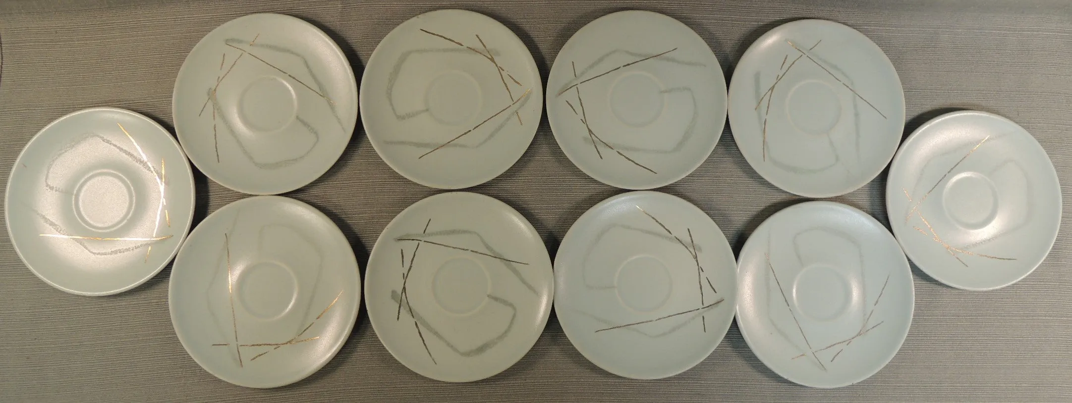 Vintage Russel Wright Grass Pattern Saucers - Set of 10