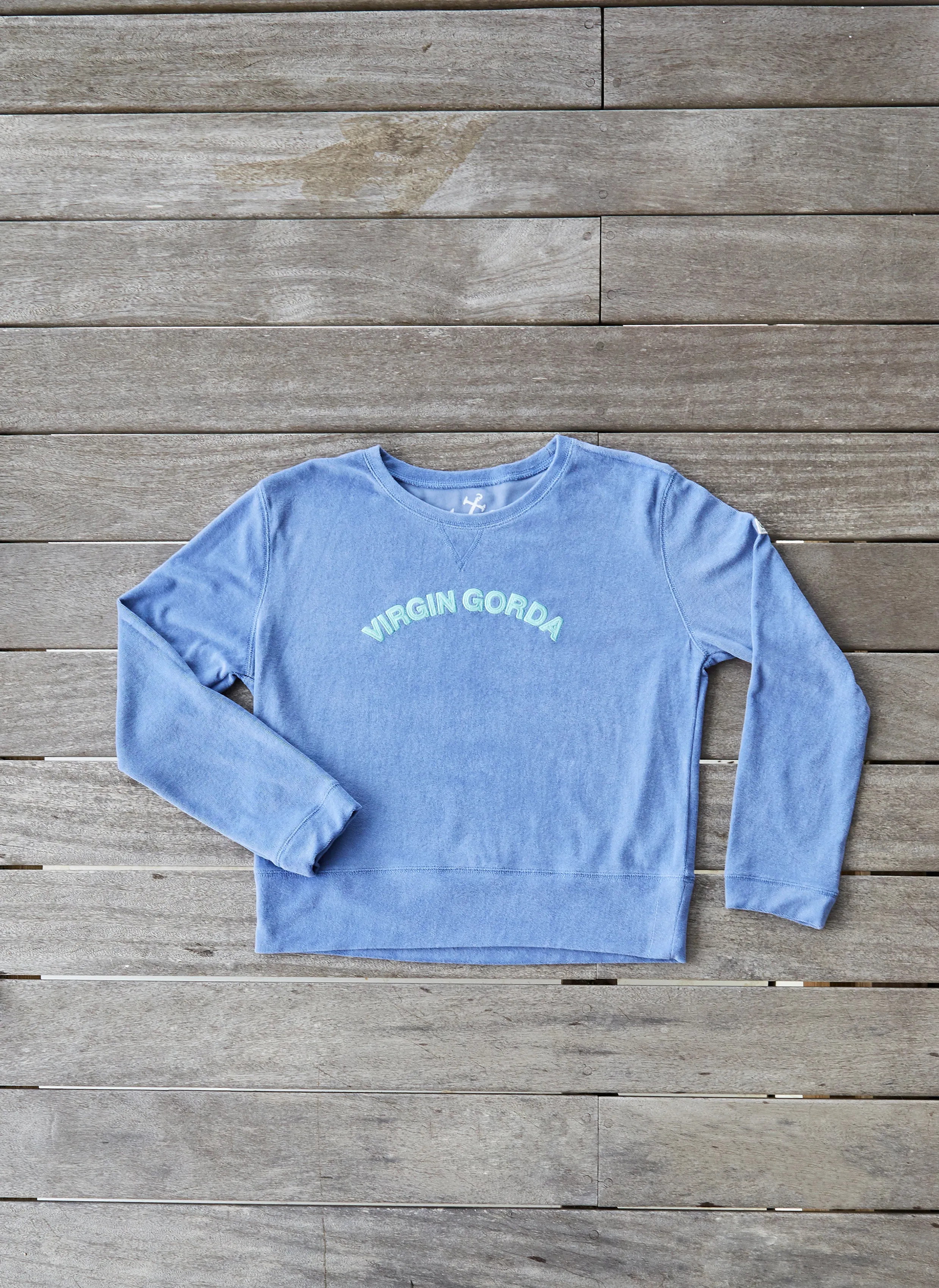 Virgin Gorda Applique Ultimate Beach Sweatshirt - Topside Blue