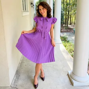 Vittoria Pleated Violet Dress