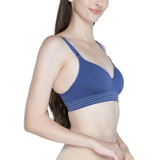 Wacoal Maternity Bra บราสำหรับคุณแม่หลังคลอด เปิดให้นมบุตร รุ่น WM1099 สีเทาออกน้ำเงิน (NG)