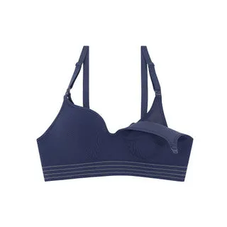 Wacoal Maternity Bra บราสำหรับคุณแม่หลังคลอด เปิดให้นมบุตร รุ่น WM1099 สีเทาออกน้ำเงิน (NG)