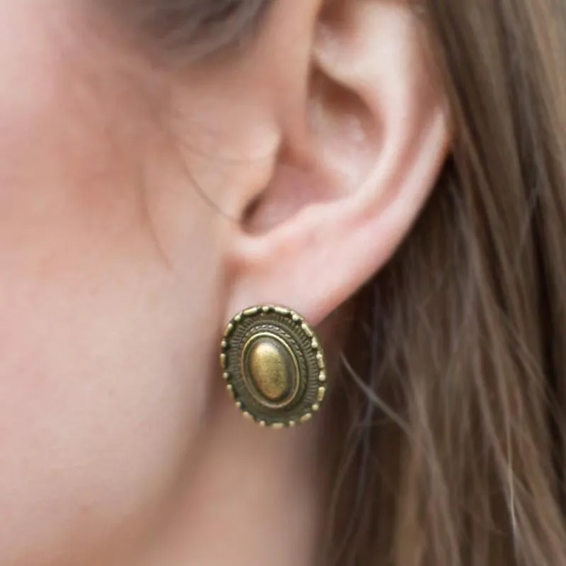 When in Machu Picchu Brass Post Earrings