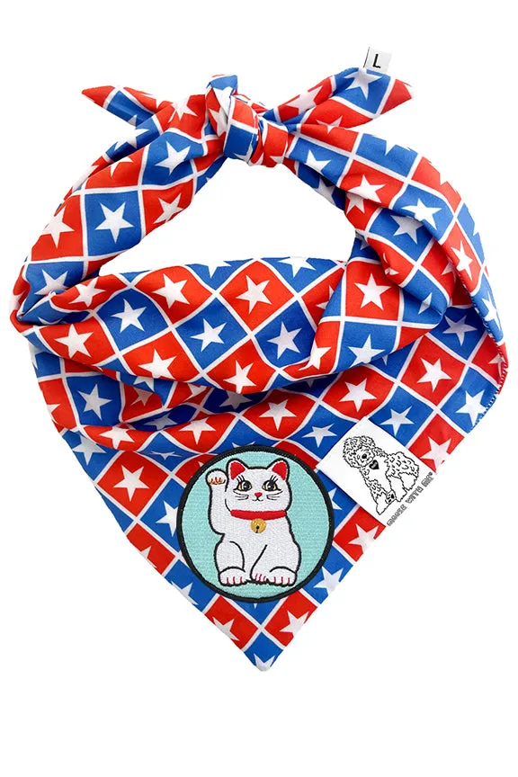 ★Dog Bandana Patriotic Stars - Customize with Interchangeable Velcro Patches