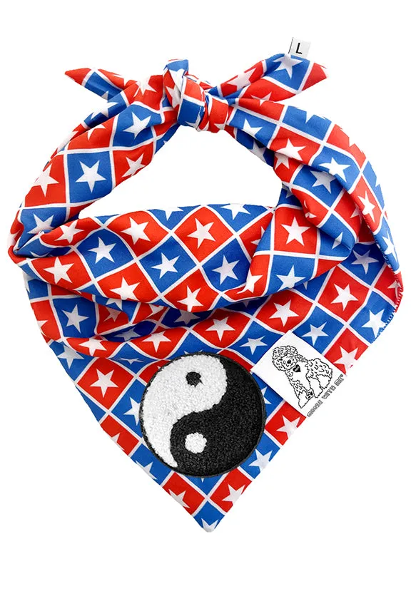 ★Dog Bandana Patriotic Stars - Customize with Interchangeable Velcro Patches