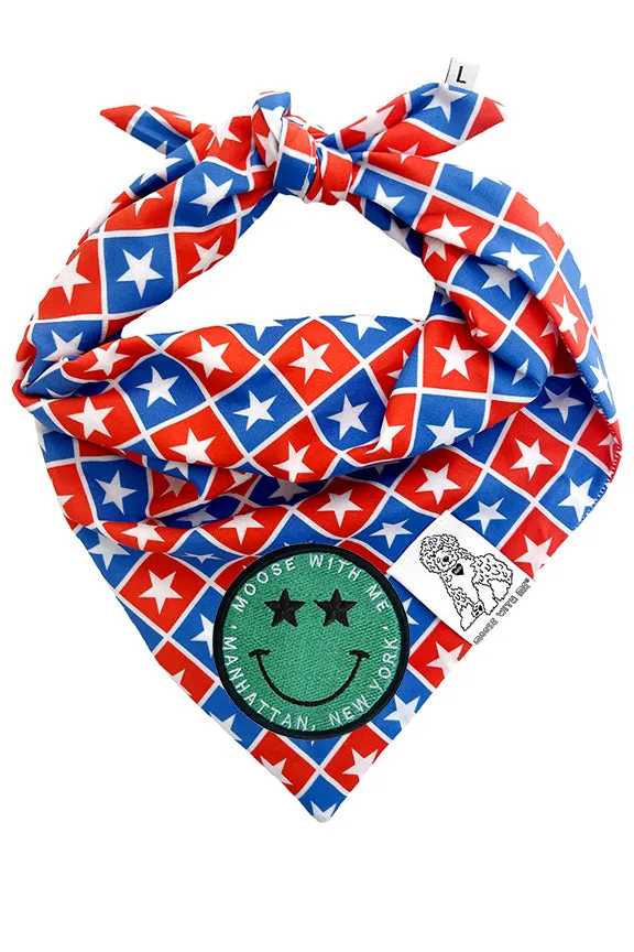 ★Dog Bandana Patriotic Stars - Customize with Interchangeable Velcro Patches