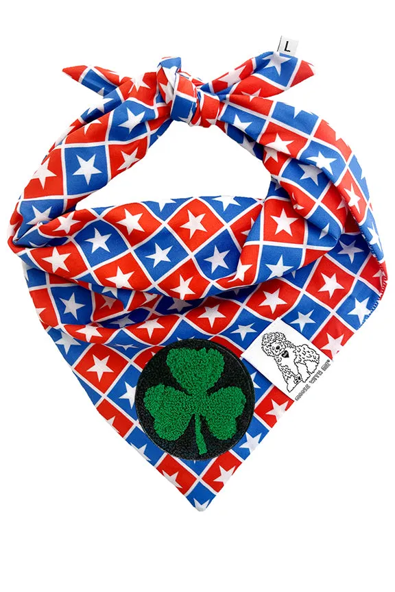 ★Dog Bandana Patriotic Stars - Customize with Interchangeable Velcro Patches